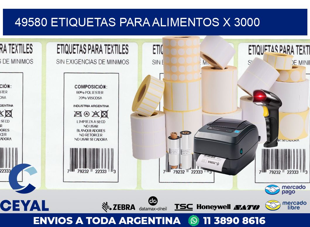 49580 ETIQUETAS PARA ALIMENTOS x 3000