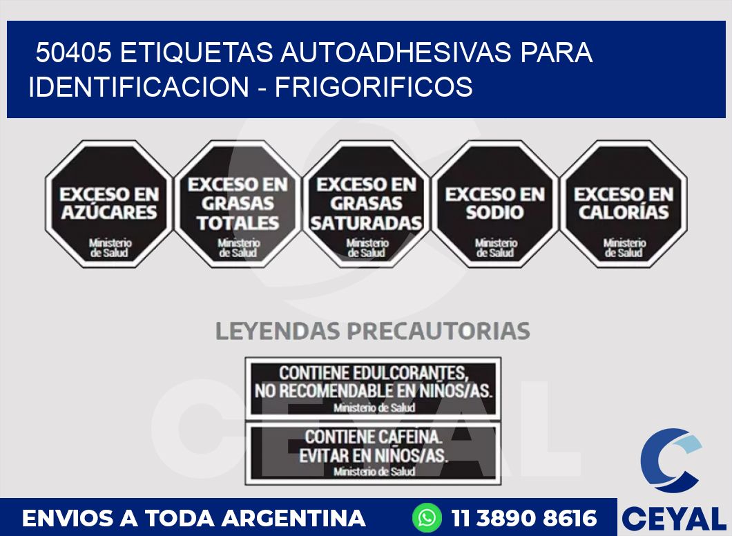 50405 ETIQUETAS AUTOADHESIVAS PARA IDENTIFICACION - FRIGORIFICOS