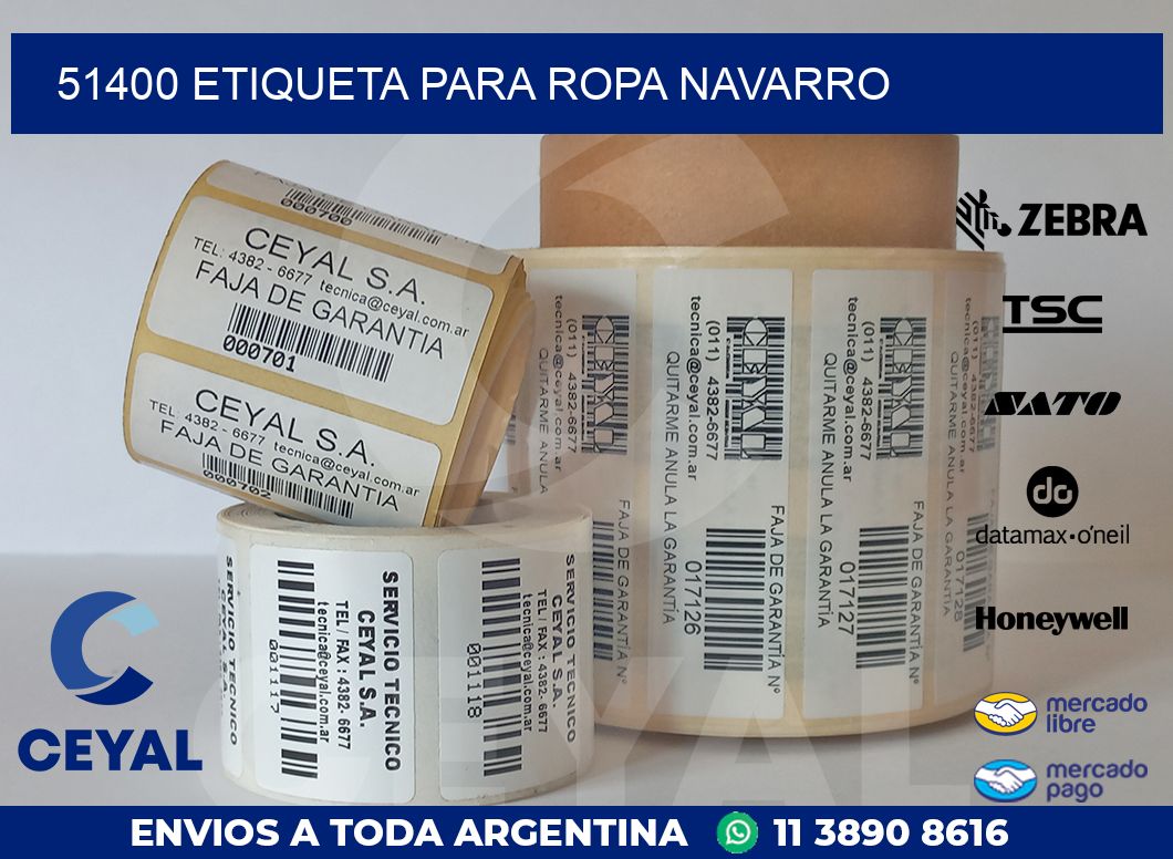 51400 ETIQUETA PARA ROPA NAVARRO