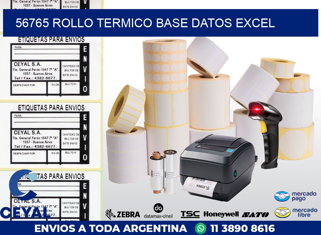 56765 rollo termico base datos excel
