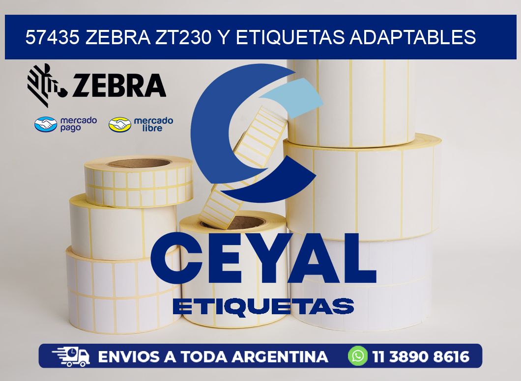 57435 Zebra ZT230 y Etiquetas Adaptables