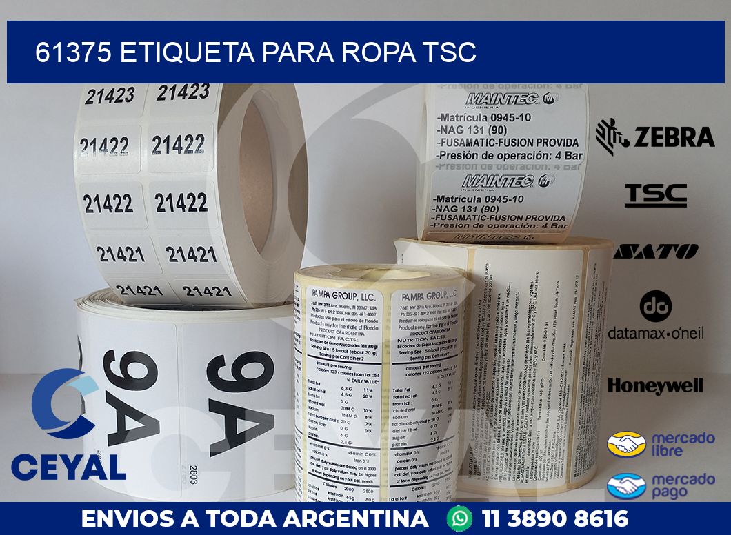 61375 ETIQUETA PARA ROPA TSC