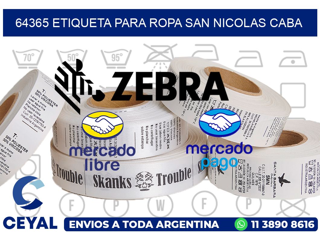 64365 ETIQUETA PARA ROPA SAN NICOLAS CABA
