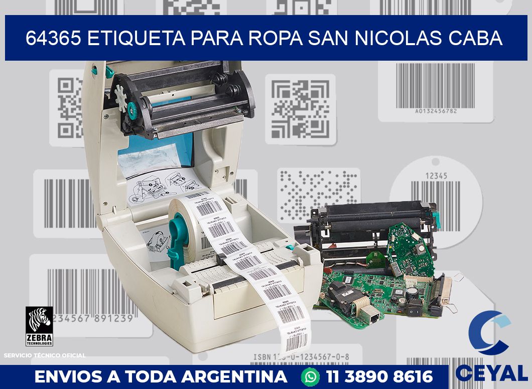 64365 ETIQUETA PARA ROPA SAN NICOLAS CABA