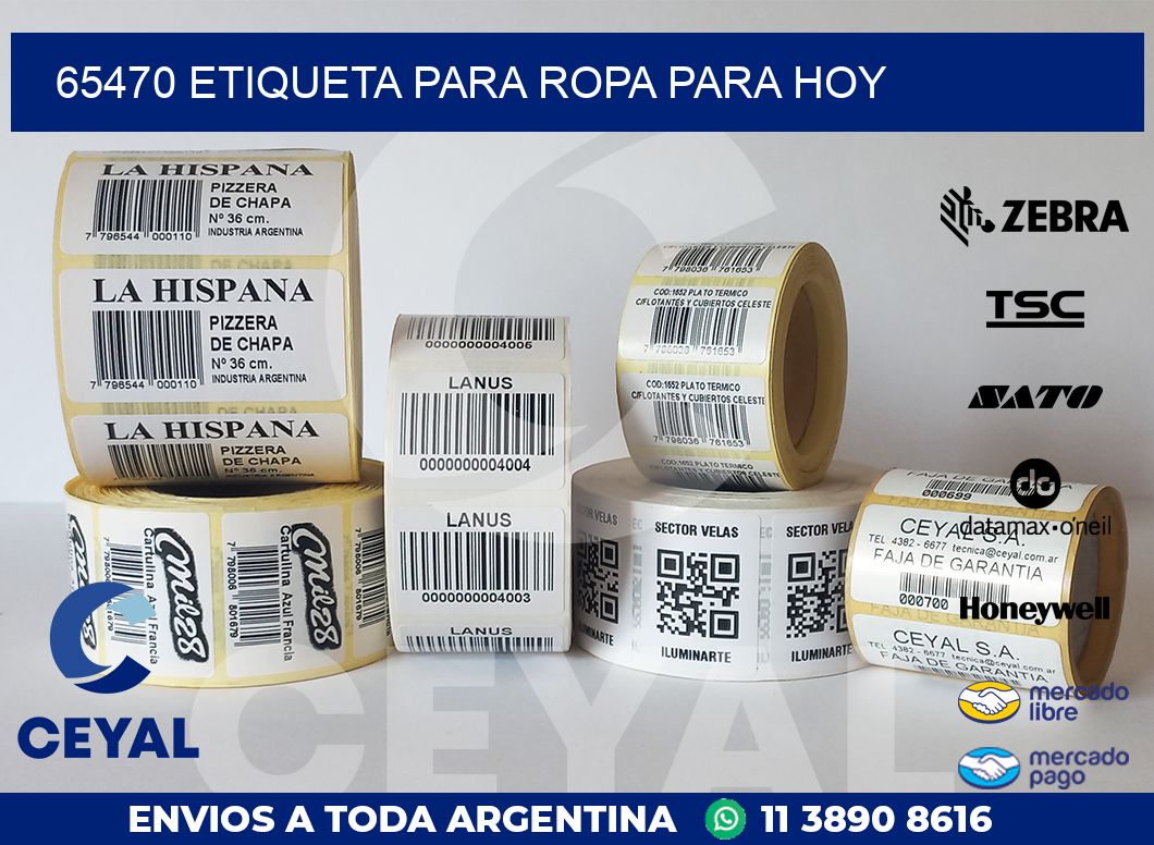 65470 ETIQUETA PARA ROPA PARA HOY