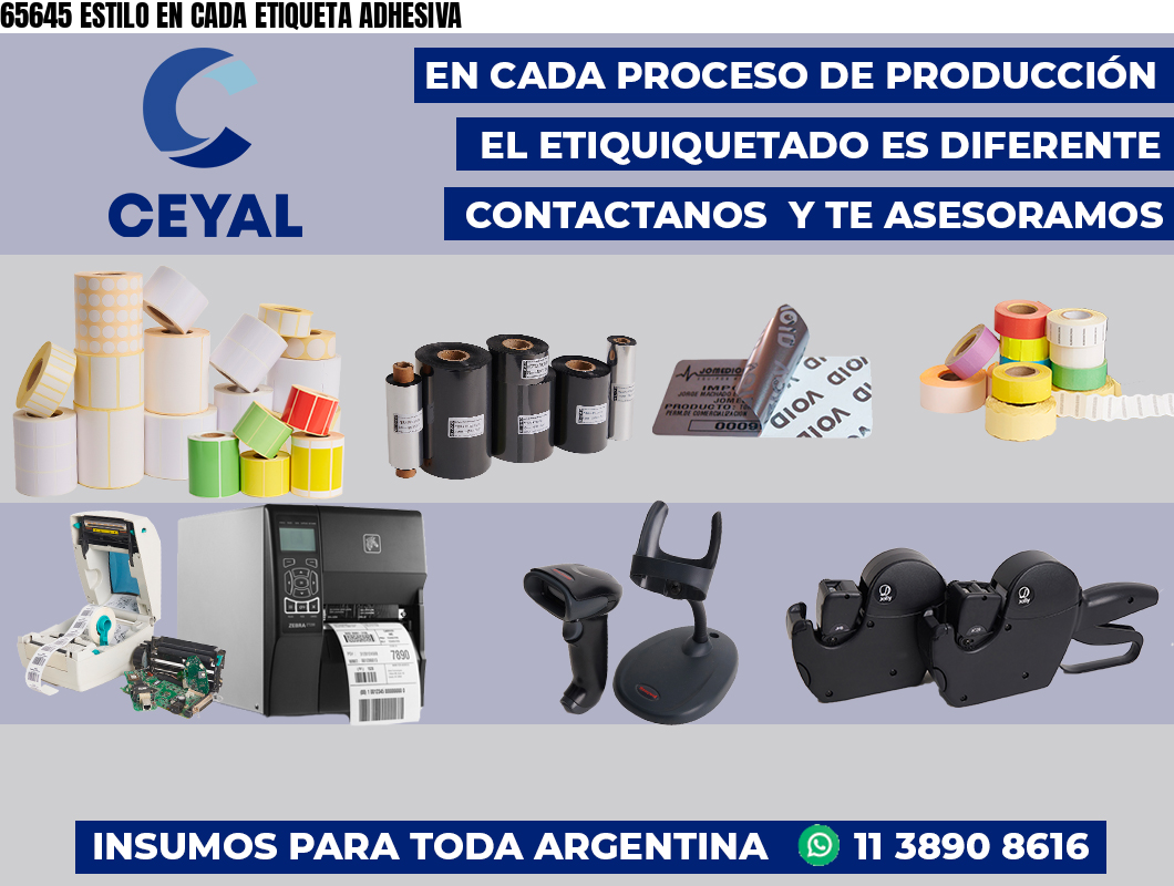 65645 ESTILO EN CADA ETIQUETA ADHESIVA