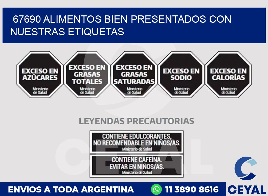 67690 ALIMENTOS BIEN PRESENTADOS CON NUESTRAS ETIQUETAS