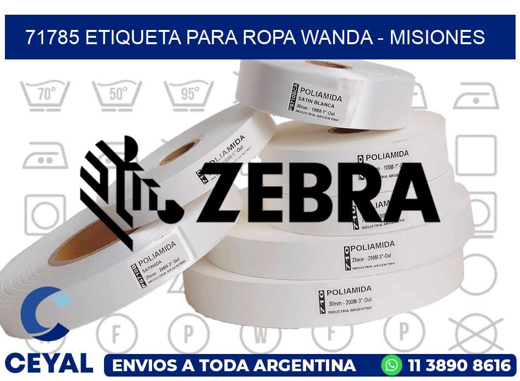 71785 ETIQUETA PARA ROPA WANDA - MISIONES