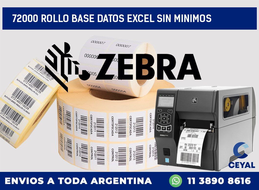 72000 rollo base datos excel sin minimos