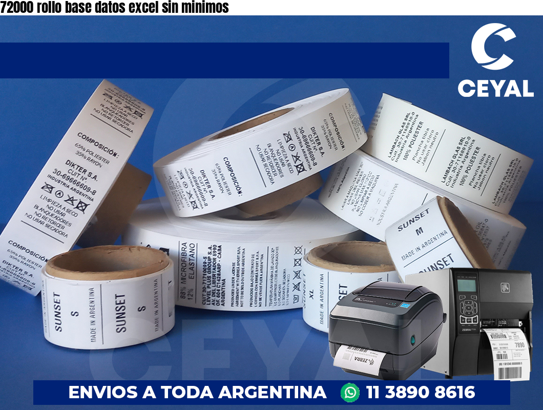 72000 rollo base datos excel sin minimos