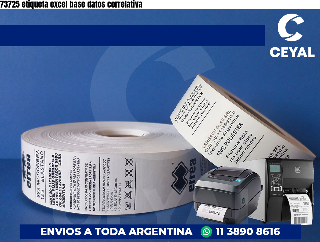 73725 etiqueta excel base datos correlativa