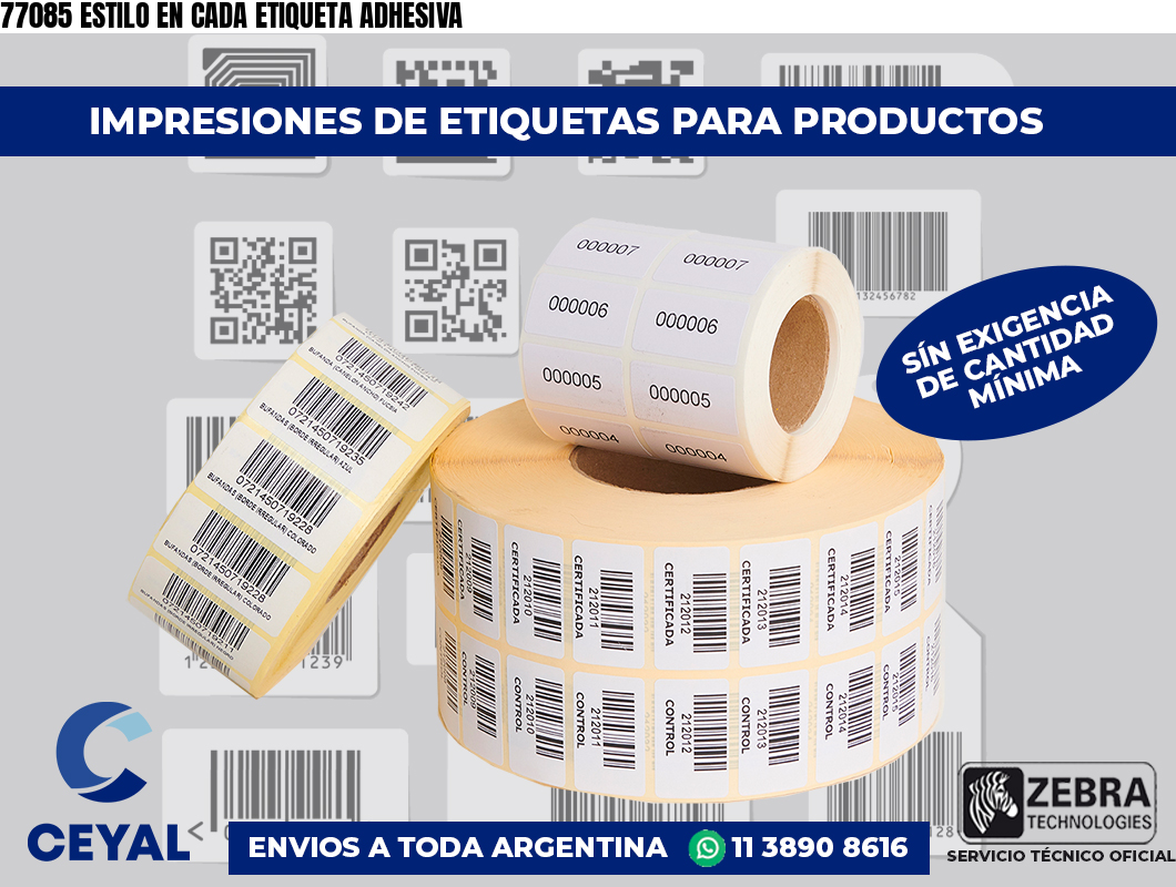 77085 ESTILO EN CADA ETIQUETA ADHESIVA