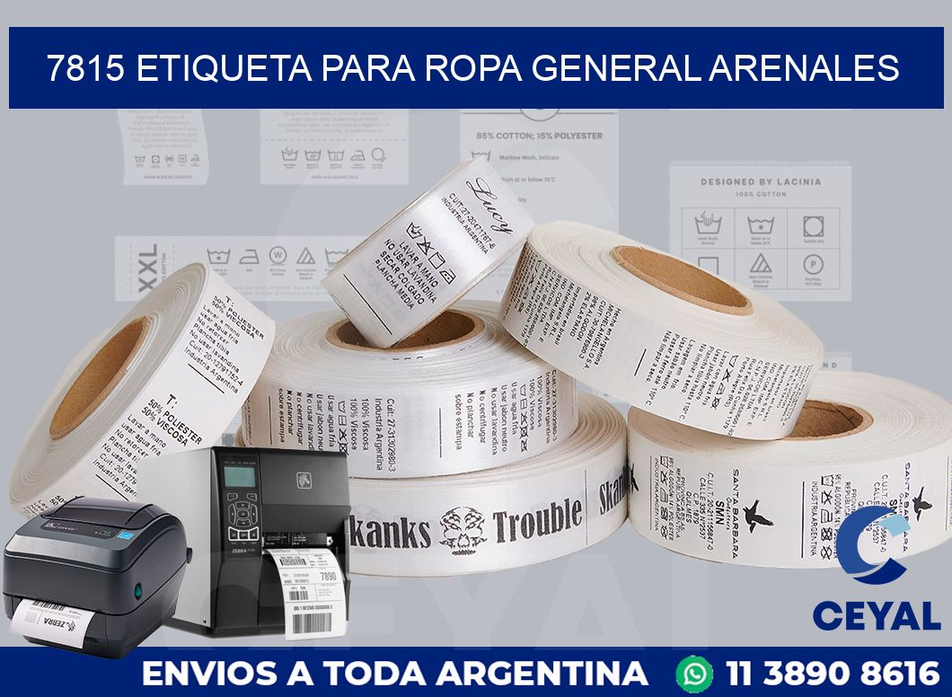 7815 ETIQUETA PARA ROPA GENERAL ARENALES