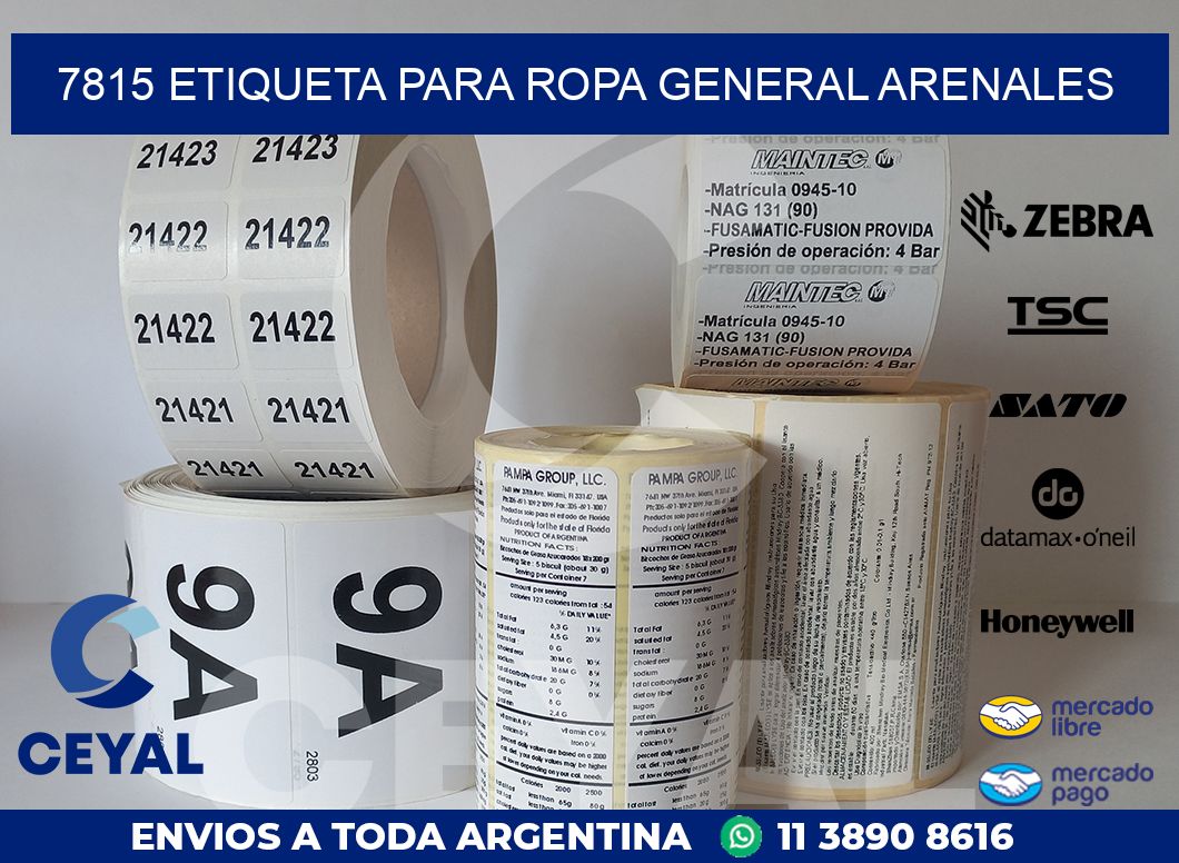 7815 ETIQUETA PARA ROPA GENERAL ARENALES
