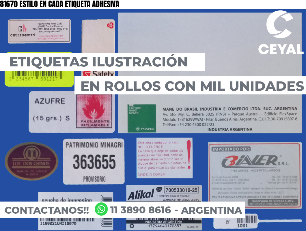 81670 ESTILO EN CADA ETIQUETA ADHESIVA
