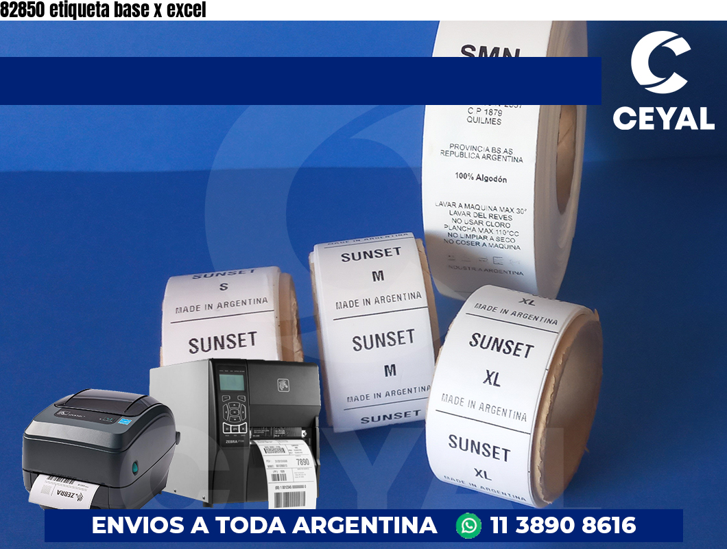 82850 etiqueta base x excel