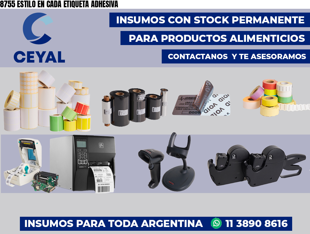 8755 ESTILO EN CADA ETIQUETA ADHESIVA