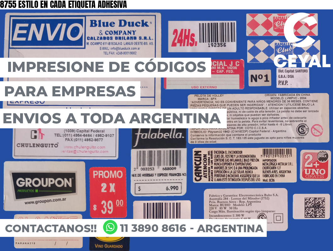 8755 ESTILO EN CADA ETIQUETA ADHESIVA