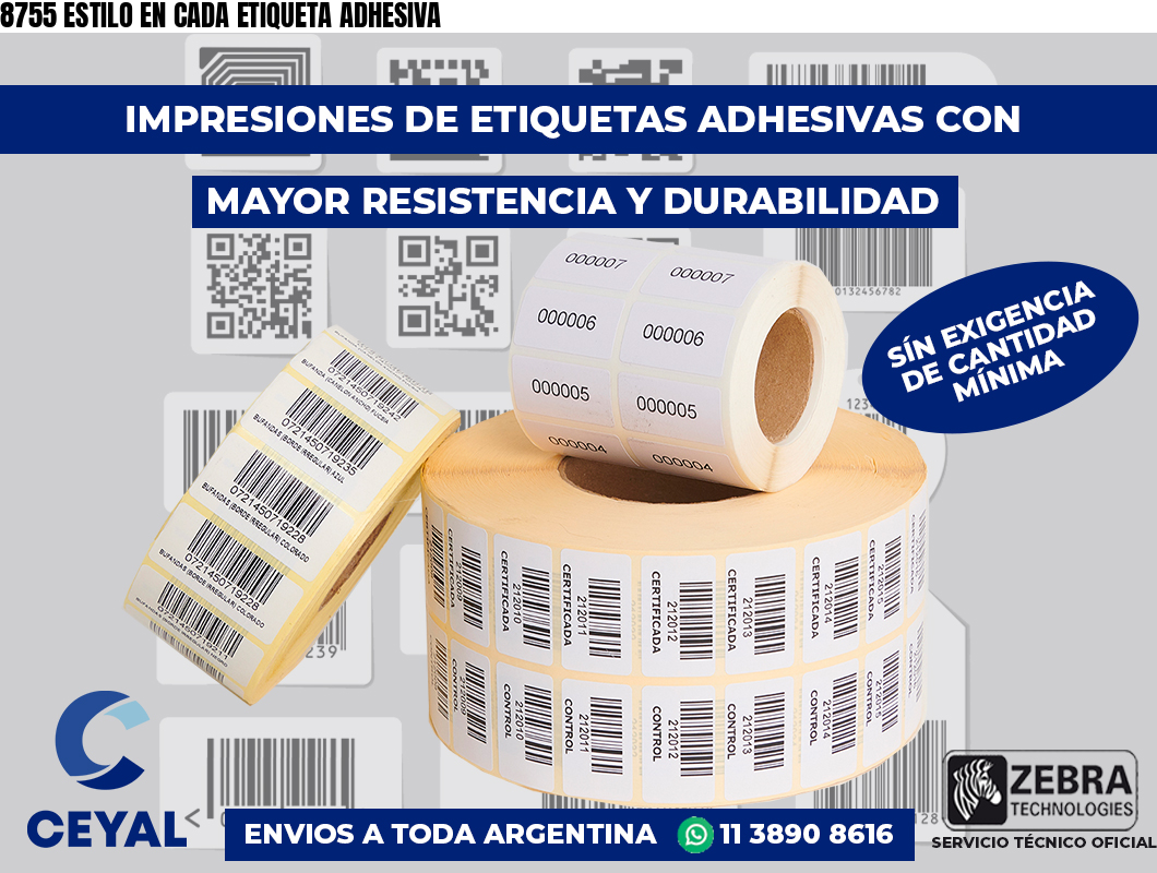 8755 ESTILO EN CADA ETIQUETA ADHESIVA