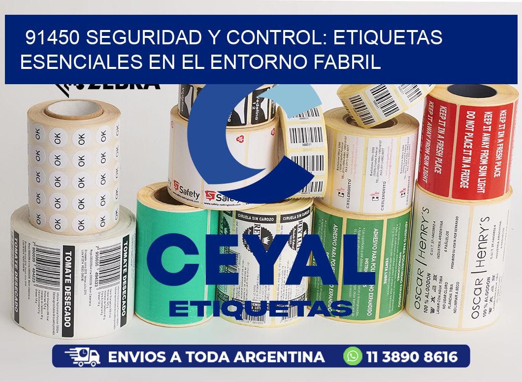 91450 Seguridad y Control: Etiquetas Esenciales en el Entorno Fabril