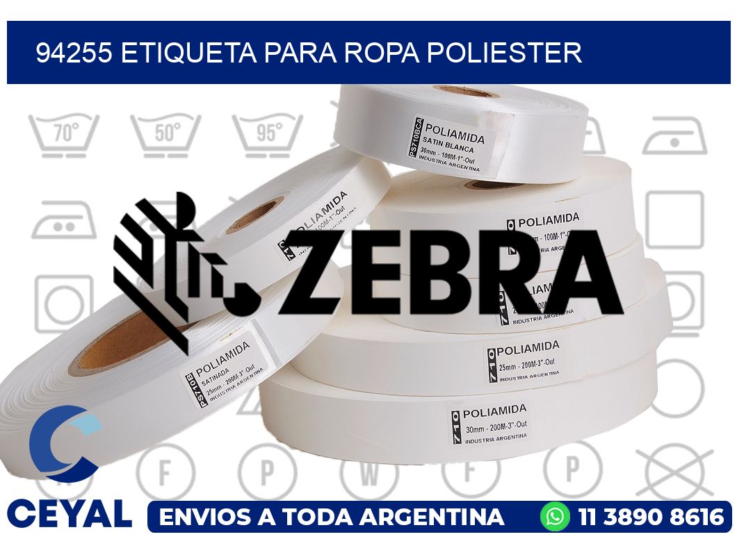 94255 ETIQUETA PARA ROPA POLIESTER