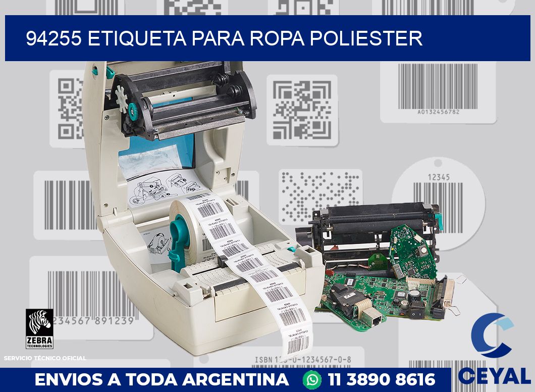 94255 ETIQUETA PARA ROPA POLIESTER