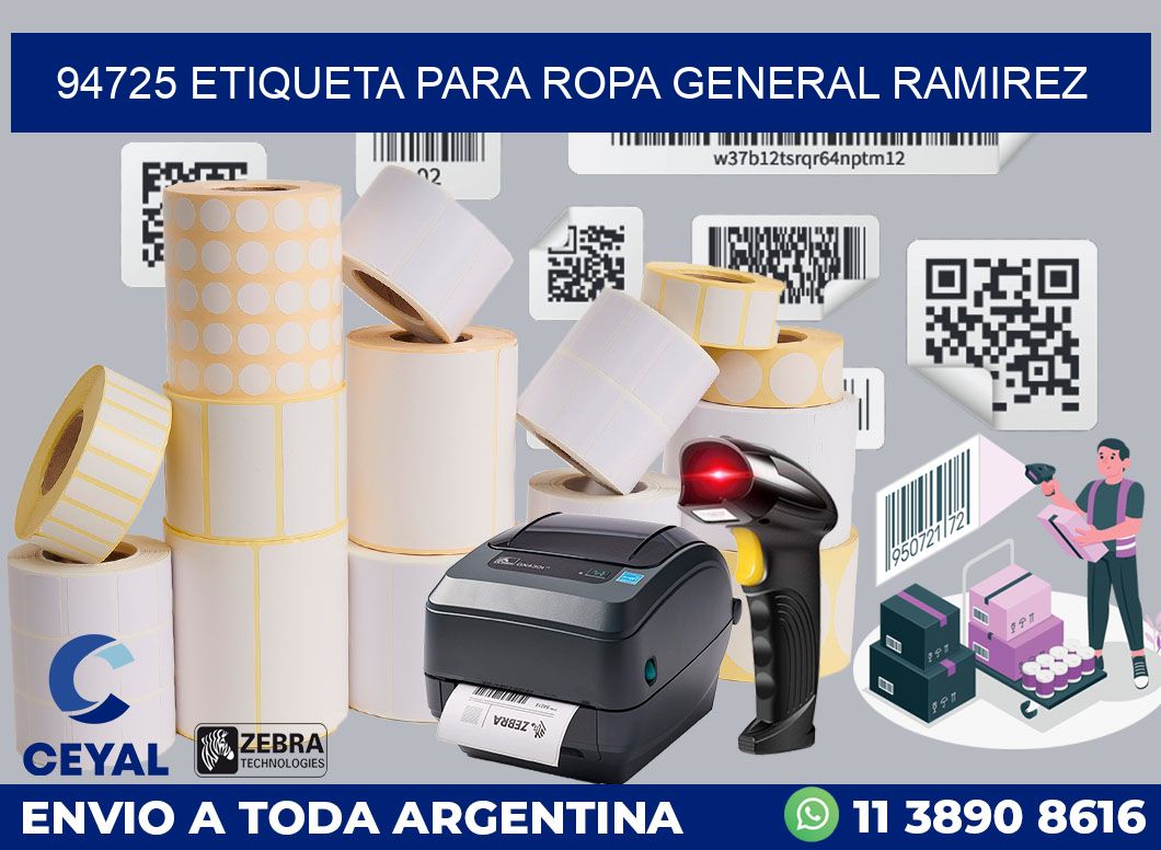 94725 ETIQUETA PARA ROPA GENERAL RAMIREZ
