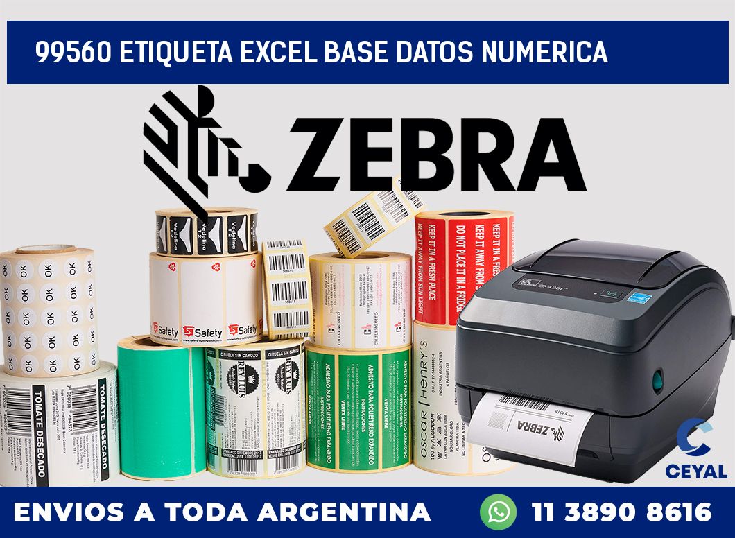 99560 etiqueta excel base datos numerica