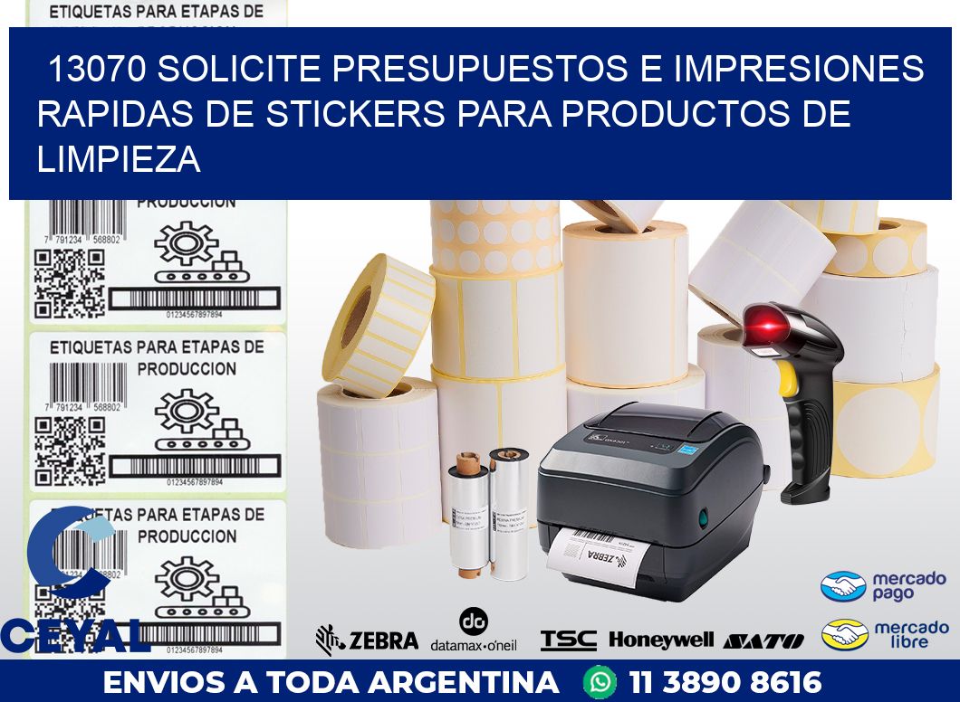 13070 SOLICITE PRESUPUESTOS E IMPRESIONES RAPIDAS DE STICKERS PARA PRODUCTOS DE LIMPIEZA