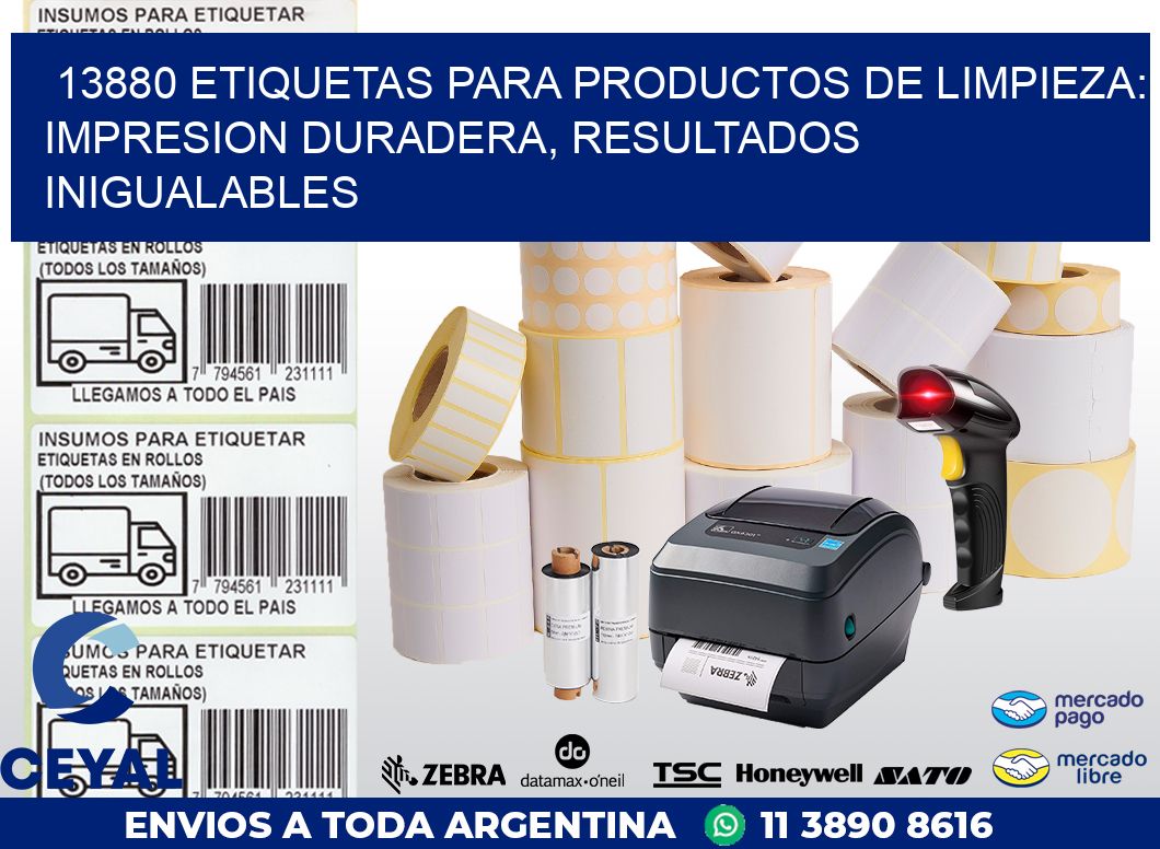 13880 ETIQUETAS PARA PRODUCTOS DE LIMPIEZA: IMPRESION DURADERA, RESULTADOS INIGUALABLES
