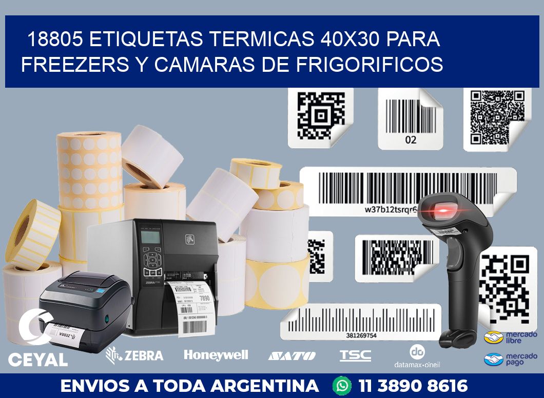 18805 ETIQUETAS TERMICAS 40X30 PARA FREEZERS Y CAMARAS DE FRIGORIFICOS