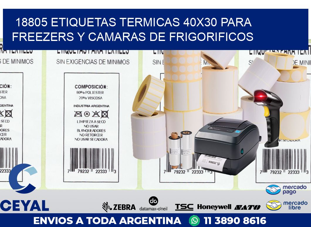 18805 ETIQUETAS TERMICAS 40X30 PARA FREEZERS Y CAMARAS DE FRIGORIFICOS