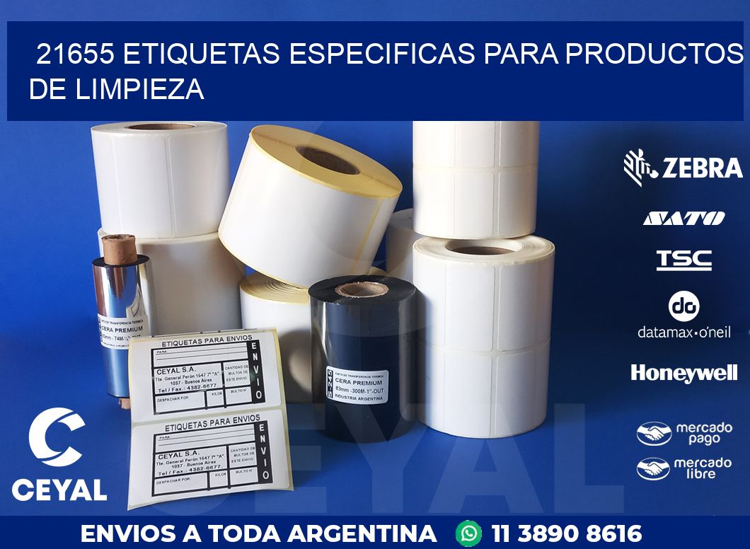 21655 ETIQUETAS ESPECIFICAS PARA PRODUCTOS DE LIMPIEZA