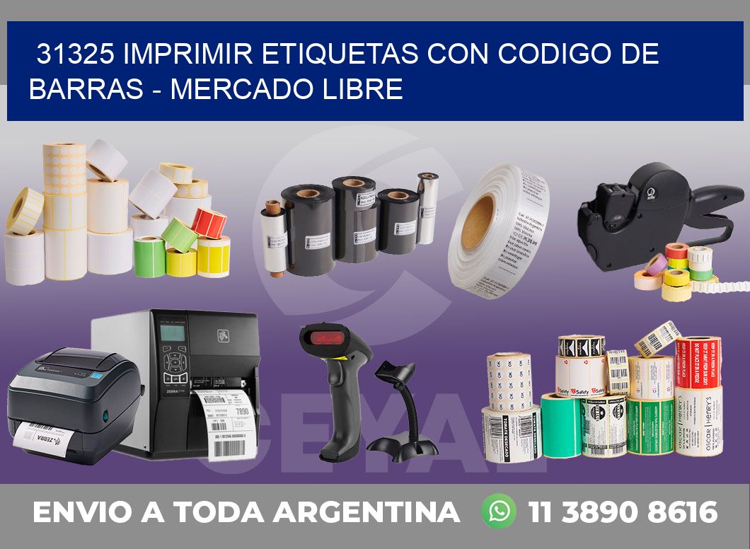 31325 IMPRIMIR ETIQUETAS CON CODIGO DE BARRAS - MERCADO LIBRE