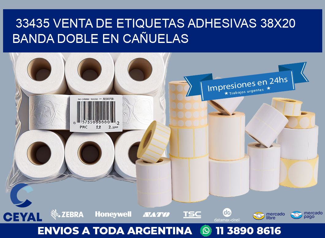 33435 VENTA DE ETIQUETAS ADHESIVAS 38X20 BANDA DOBLE EN CAÑUELAS
