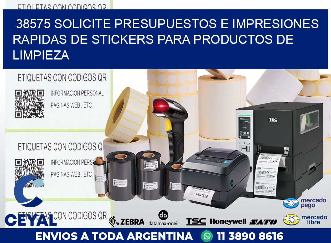 38575 SOLICITE PRESUPUESTOS E IMPRESIONES RAPIDAS DE STICKERS PARA PRODUCTOS DE LIMPIEZA