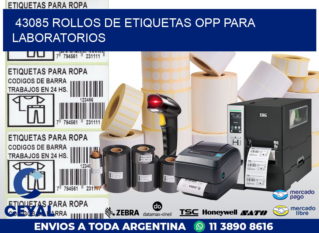 43085 ROLLOS DE ETIQUETAS OPP PARA LABORATORIOS