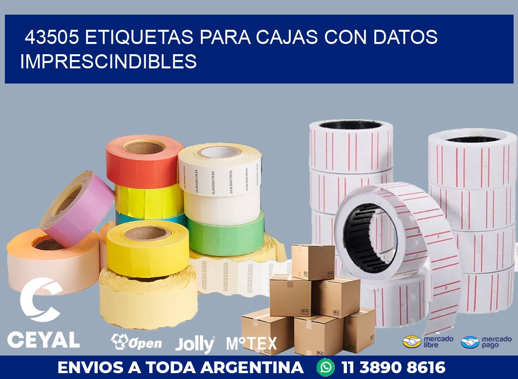 43505 ETIQUETAS PARA CAJAS CON DATOS IMPRESCINDIBLES