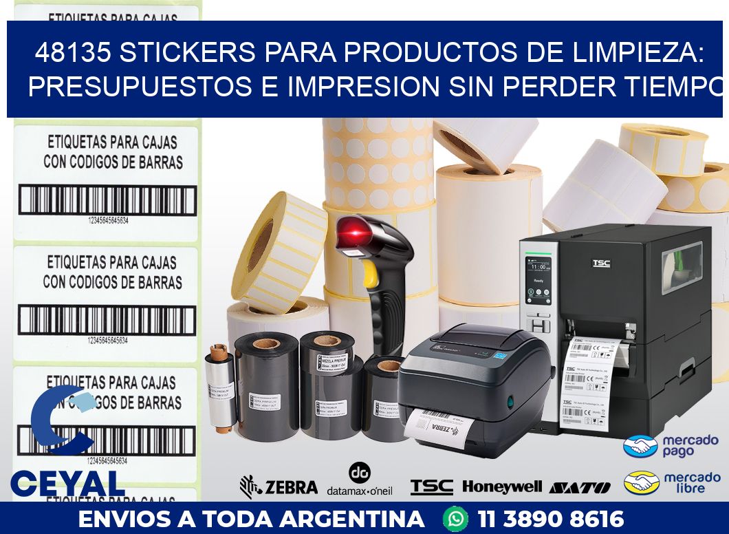 48135 STICKERS PARA PRODUCTOS DE LIMPIEZA: PRESUPUESTOS E IMPRESION SIN PERDER TIEMPO