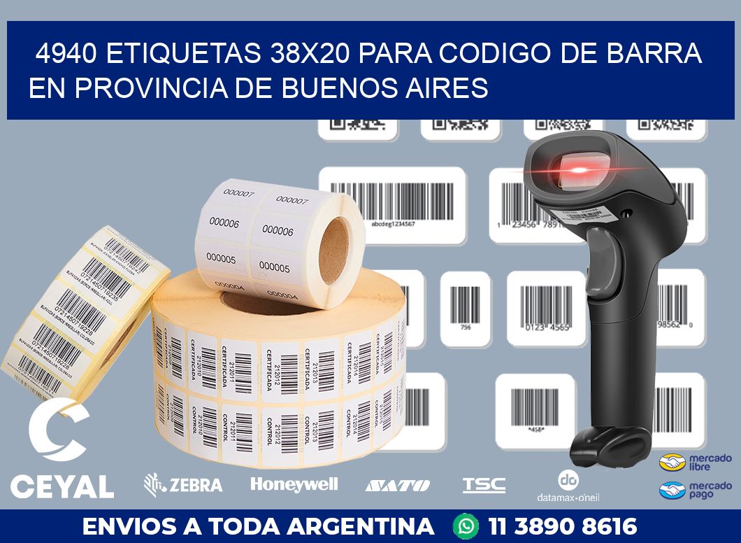 4940 ETIQUETAS 38X20 PARA CODIGO DE BARRA EN PROVINCIA DE BUENOS AIRES