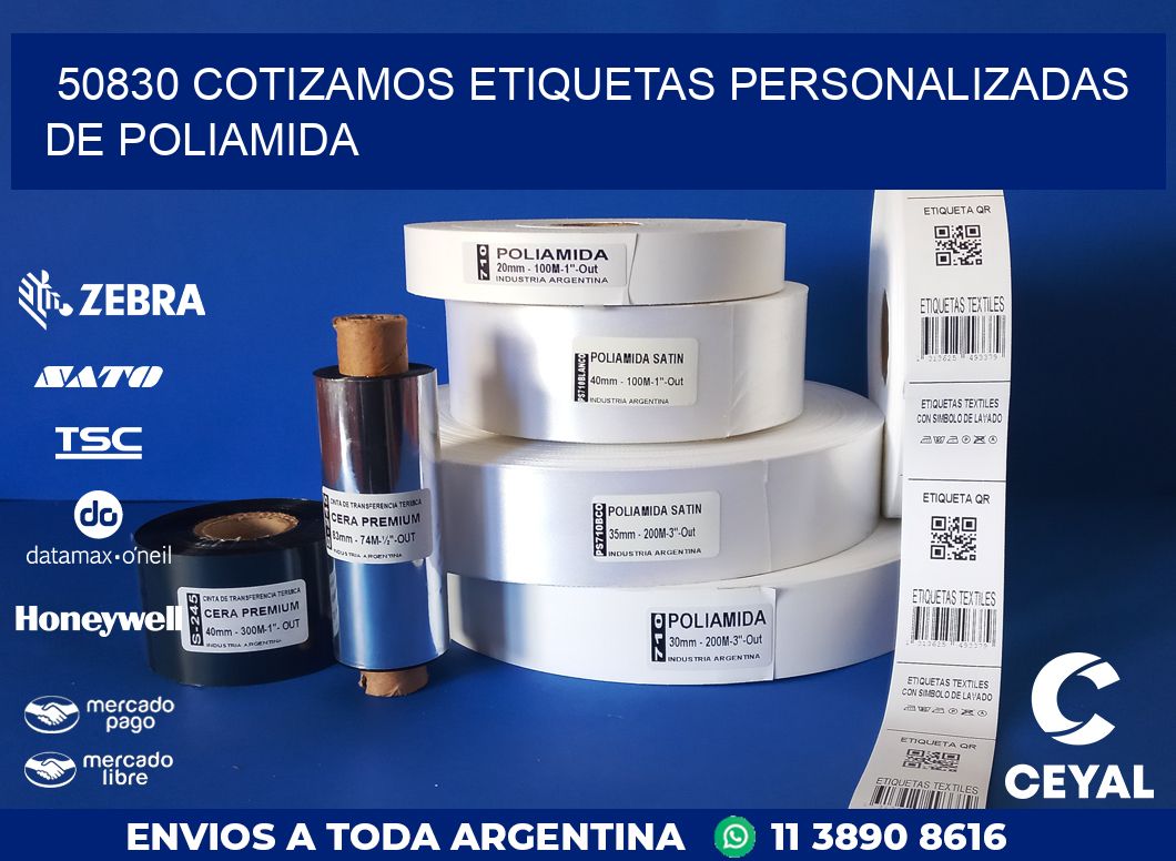 50830 COTIZAMOS ETIQUETAS PERSONALIZADAS DE POLIAMIDA