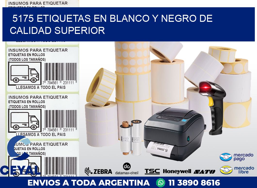 5175 ETIQUETAS EN BLANCO Y NEGRO DE CALIDAD SUPERIOR