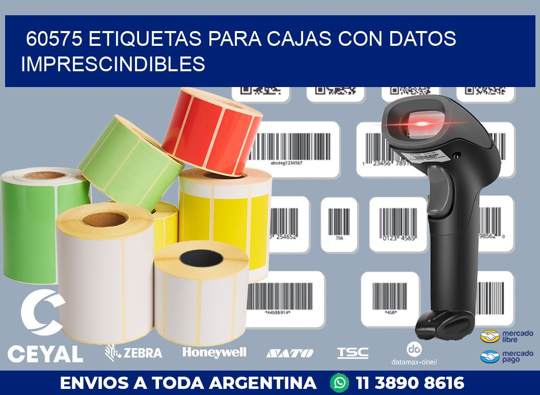 60575 ETIQUETAS PARA CAJAS CON DATOS IMPRESCINDIBLES