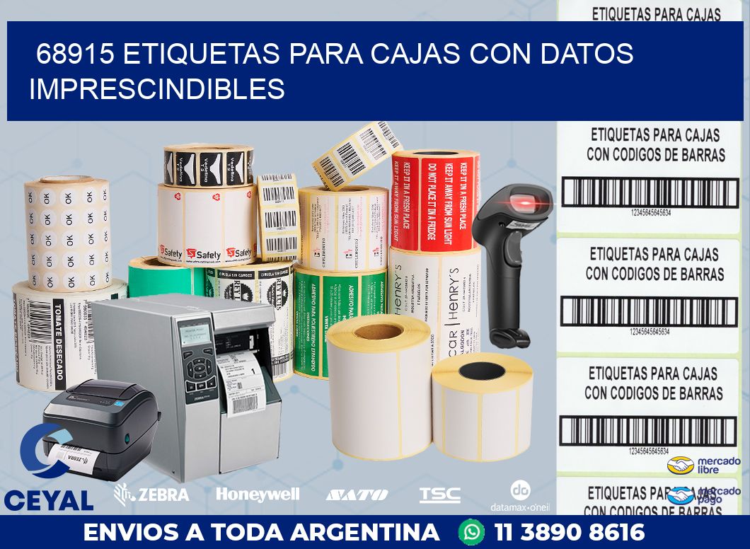 68915 ETIQUETAS PARA CAJAS CON DATOS IMPRESCINDIBLES