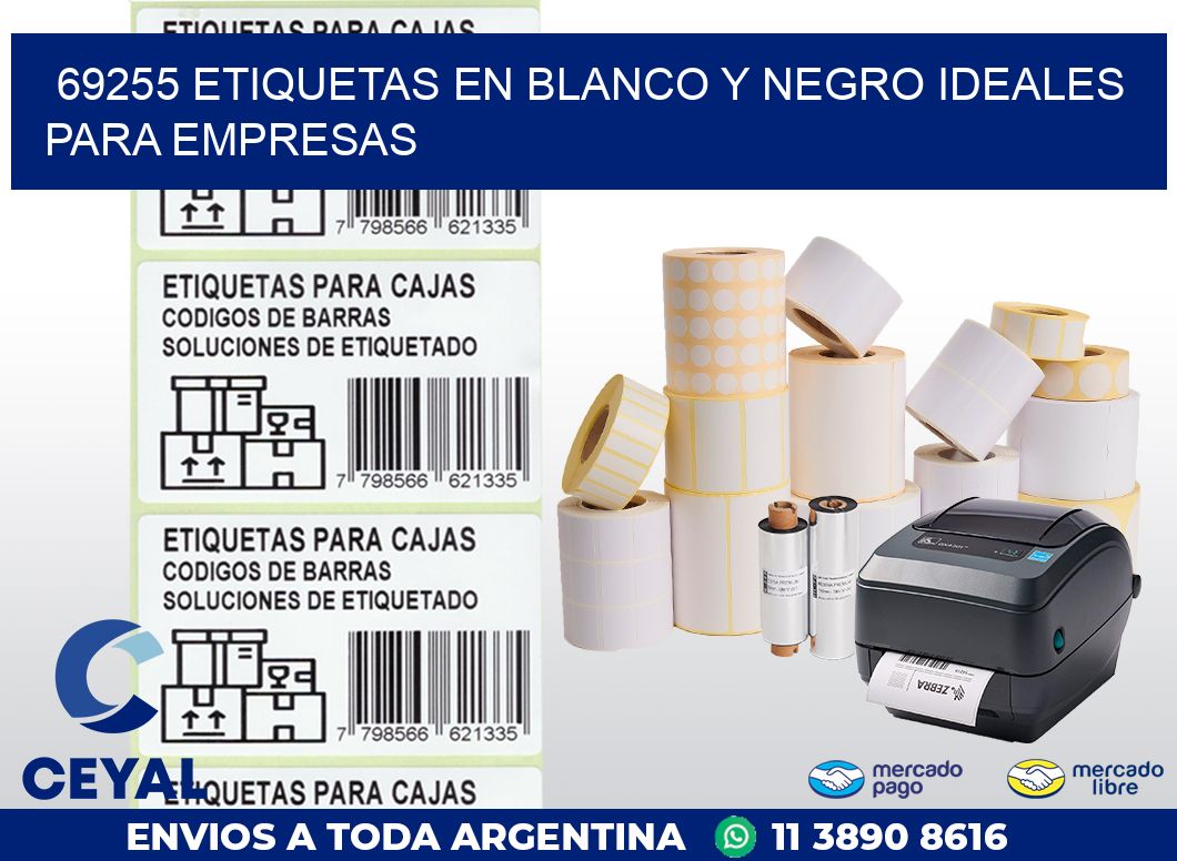 69255 ETIQUETAS EN BLANCO Y NEGRO IDEALES PARA EMPRESAS