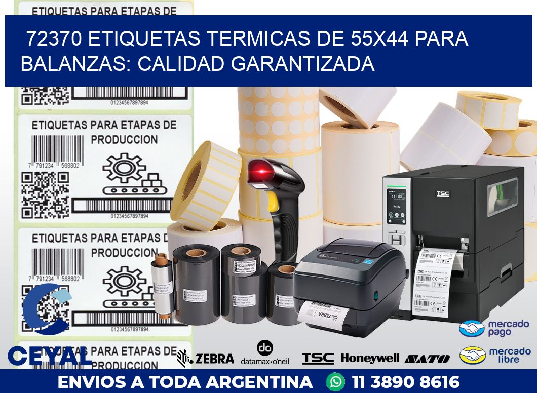 72370 ETIQUETAS TERMICAS DE 55X44 PARA BALANZAS: CALIDAD GARANTIZADA