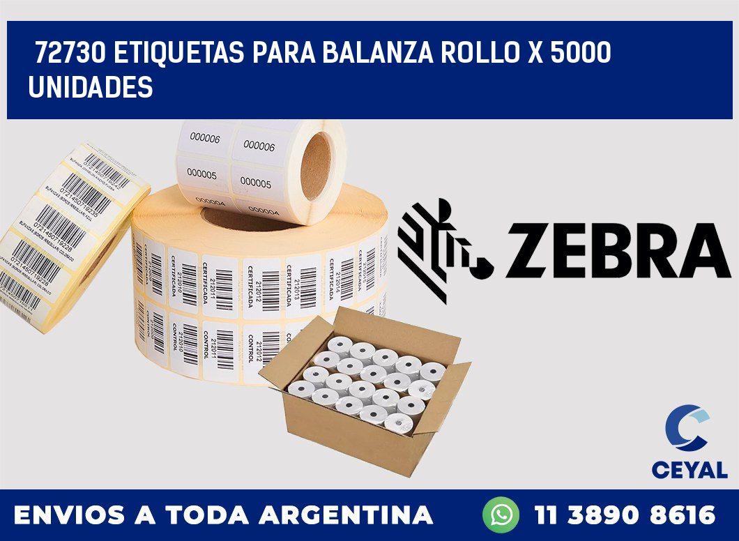 72730 ETIQUETAS PARA BALANZA ROLLO X 5000 UNIDADES