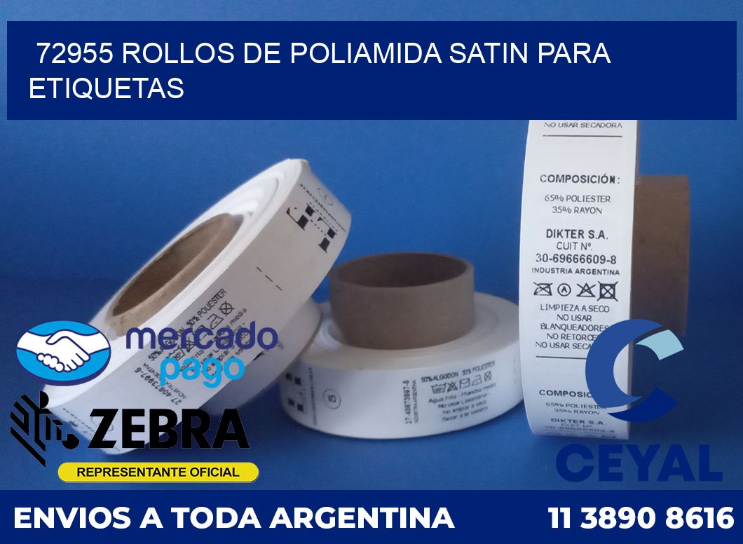 72955 ROLLOS DE POLIAMIDA SATIN PARA ETIQUETAS
