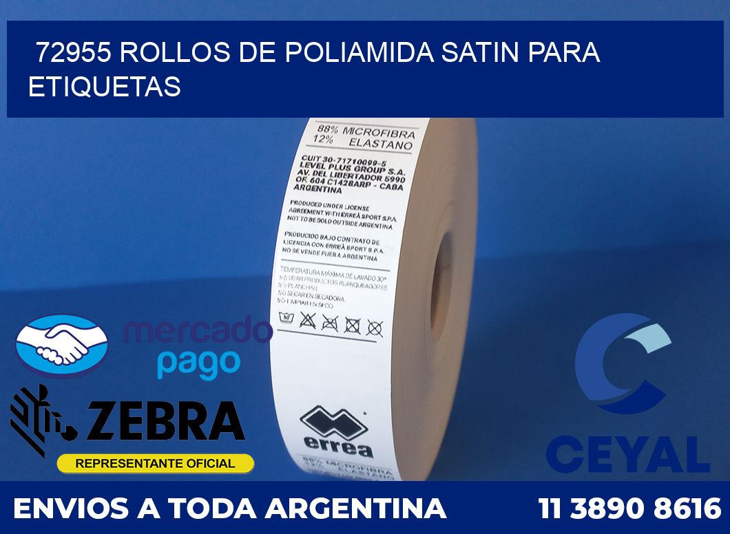 72955 ROLLOS DE POLIAMIDA SATIN PARA ETIQUETAS