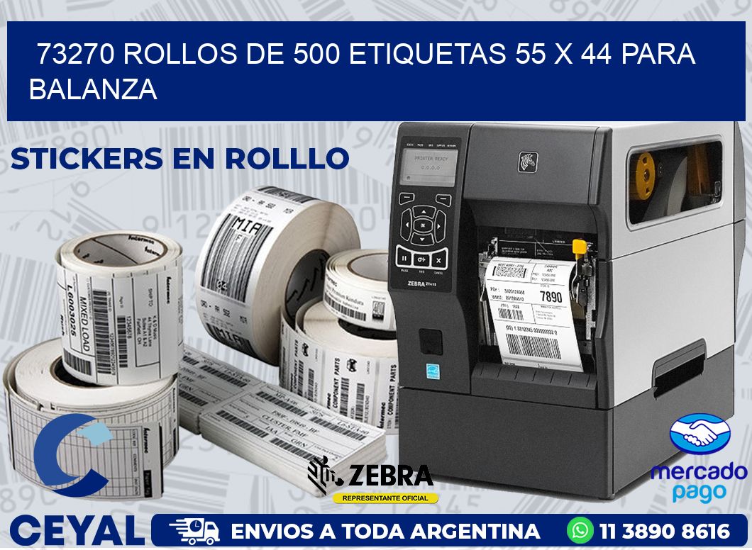 73270 ROLLOS DE 500 ETIQUETAS 55 X 44 PARA BALANZA